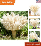 40" 33PCS Dried Pampas Grass Decor Tall,Large Natural Beige pompas Grass Tall... Pampas Grass