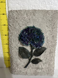 Cheri Blum 3D Floral Blue Hydrangea Art Plaque - Vintage 90's Collectable Hydrangea