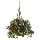 Nearly Natural Hoya Artificial Plant Hanging Basket Realistic Home Office Decor Green Plant