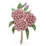Enamel Pink Hydrangea Flower Brooch Pin Ð Vintage Spring Summer Jewelry Gift Hydrangea