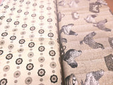 2 YD Michael Miller Farm Fresh  Cotton Fabric Egg Chicken Medallion Flowering Plants