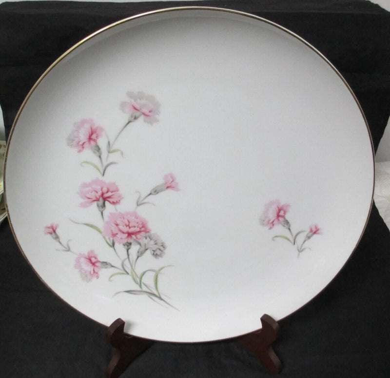 Royal Court Carnation Serving Platter 12Ó Round Replacement Pink Gold Trim Japan Carnation
