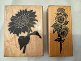 Set Of 2 - Sunflower Rubber Stamps Sunflower