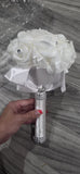 Wedding Bridal Bouquet, Handmade Crystal Ribbon Rhinestone. Artificial Bouquet