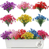 20 Bundles Artificial Flowers for Outdoors or Garden Home Decor,No Fade Fake ... Flowering Plants