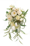 12-Inch White & Greenery Cascading Bridal Bouquet for Wedding Ceremony, Anniv... Bouquet
