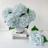 5 Pcs White & Light Blue Silk Hydrangeas Artificial Flower Boho Dried Touch 2... Hydrangea