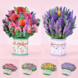 Greeting Cards Paper Flowers Pops-up Bouquet Bouquet Card 3D Flower Tulip Lily / Carnation