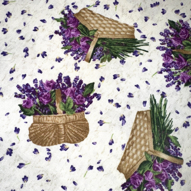 Debbie Beaves Gathering Garden Lavender White Cotton Fabric BT Half Yard #3 Flowering Plants
