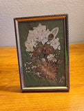 Gold Color Frame Pressed Dried Flowers Glass. 5"_ 3.5. Handmade. Dried Flower