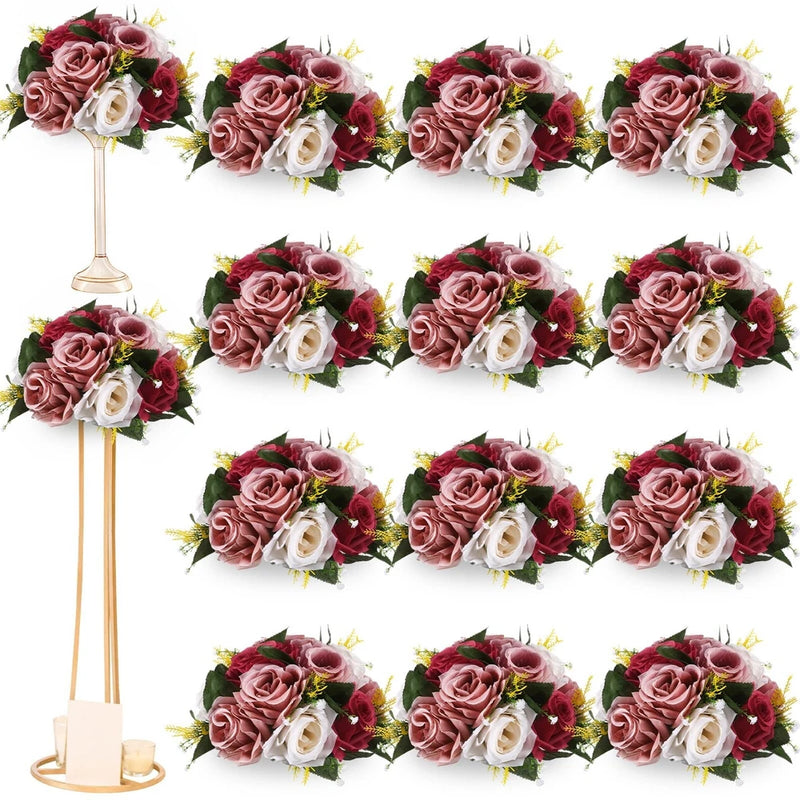 Hotop 12 Pcs Flower Balls Wedding Rose Centerpieces Silk Flower Kissing Balls... Hydrangea