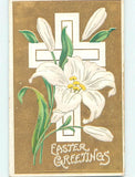 Divided-Back EASTER LILY FLOWERS & JESUS CROSS : make an offer o5975 Lily