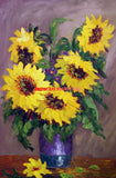 24x36"100% hand painted oil flat,Flower, Sunflower, Lily, Palm tree, Leaves Sunflower
