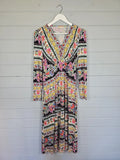 Boden Carnation Bloom Jersey Midi Tea Dress 12R Floral Stretch Viscose Carnation