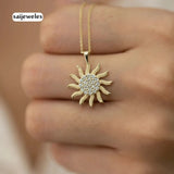 1.20CT Round Cut Lab-Created Diamond Sunflower Pendant 14K Yellow Gold Finish Sunflower