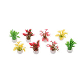 8 Pcs Micro-landscape Simulation Green Plants Miniature Potted Bonsai Fake Green Plant