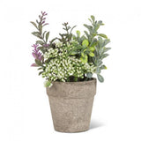 Small Mixed Greenery With Lavender Plant In A Pot Faux Plants And Trees Green Plant