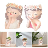 Fairy Head Flower Pot Planter Cartoon Gift Unique Container Small Plant Decor Flowering Plants