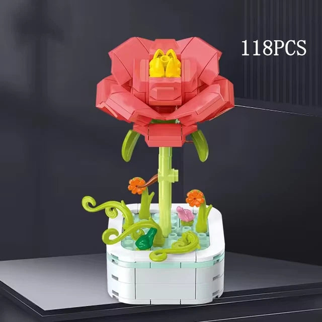 Wizardi Peony Ranunculaceae Building Brick Potted Flower F07M9-8(103)-A5 Peony
