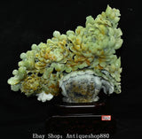 17.3'' Chinese Natural Xiu Jade Carving Peony Flower Basket Statue Sculpture Peony