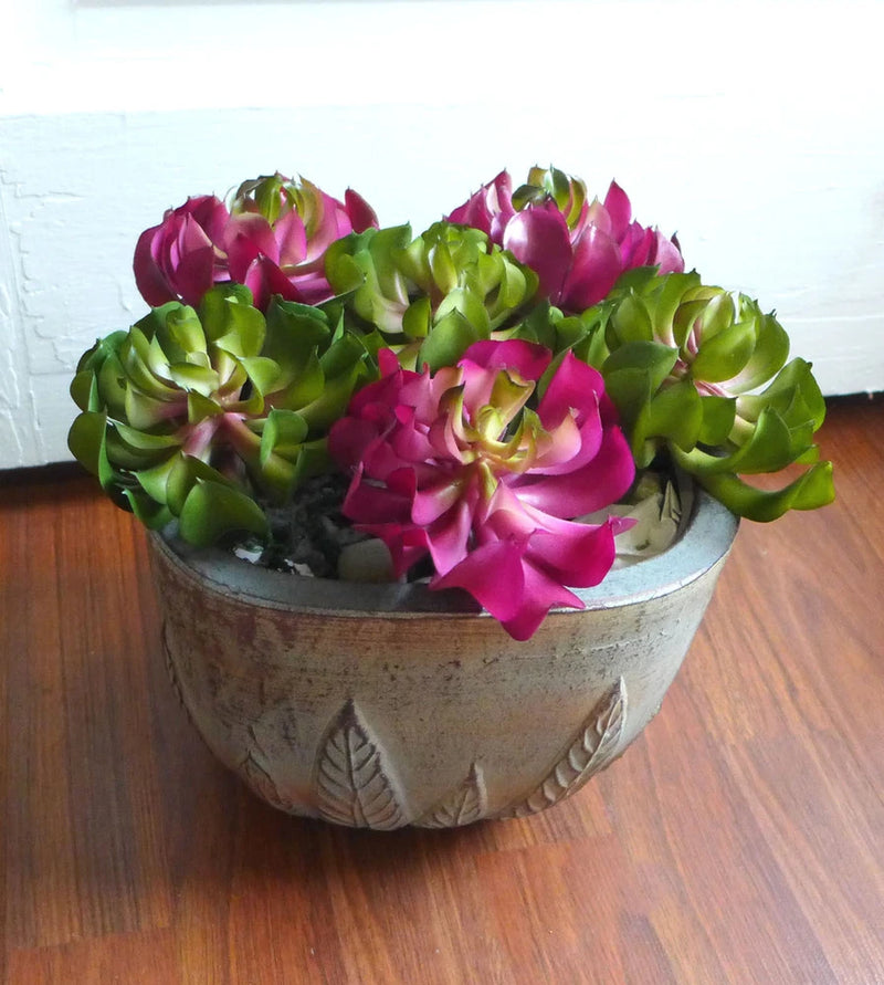 6 Sleep lotus Succulent Mini Plants Artificial Plastic Grass (two colors) Green Plant