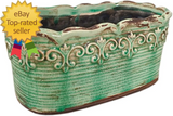 Rectangular Ceramic Orchid Plant Pot French Succulent Container Windowsill Flowering Plants