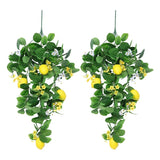Set of 2 Simulation Lemon Rattan Green Plants for Dining and Living Room Decor Green Plant