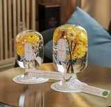 Mini Sunflower Preserved Flower Glass Dome Decor Floating Botanical Art Handmade Sunflower