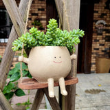 Resin Hanging Face Planter - Swing Succulent Pot for Home & Garden Decoration Garden Plants
