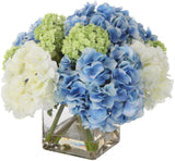 Uttermost 60200 Providence Hydrangea 13-5/8" Tall Glass Faux - Clear Hydrangea