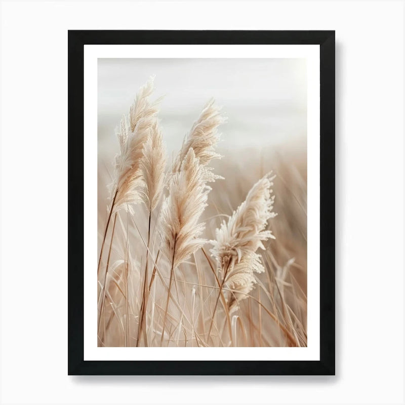 Pampas Grass By The Sea Art Print Framed Wall Art Poster Canvas Print Picture Pampas Grass