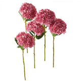 PARTY JOY 12PCS 15.4In Artificial Hydrangea Silk Flowers Bouquet Faux Hydrangea Hydrangea