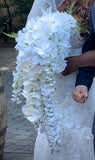 Glamorous Wedding Bouquet Bridal, Silk Flowers, Over The Top 3 Ft Long Bouquet