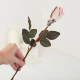 Dried Pink Artificial Rosebud Stem Flowers Dried Flower