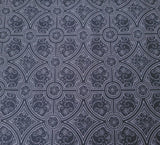 Charleston BTY Nicole Tamarin Quilting Treasures Leafy Charcoal Gray White Tile Flowering Plants