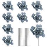 10 Sets Artificial Hydrangea Flower Heads with Stems for Bouquet,Dark Blue Hydrangea