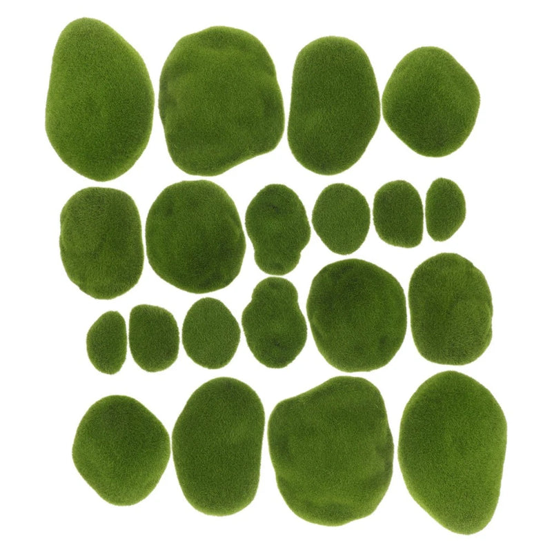 20 Pcs Artificial Moss Rockery Ornament Handmade Vase Fillers Fake Green Plant