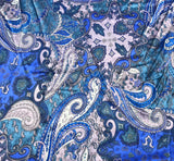 Blue and Lavender Paisley - Silk Charmeuse Flowering Plants