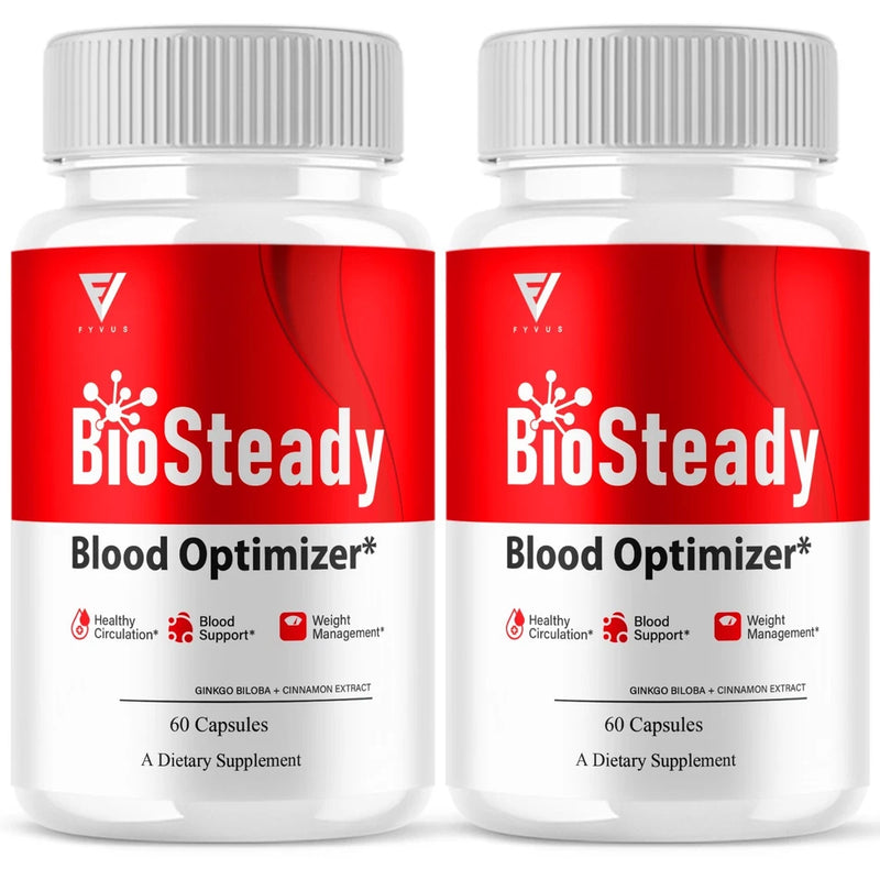 (2 Pack) BioSteady Blood Optimizer, Bio Steady Advanced Formula (120 Capsules) Green Plant