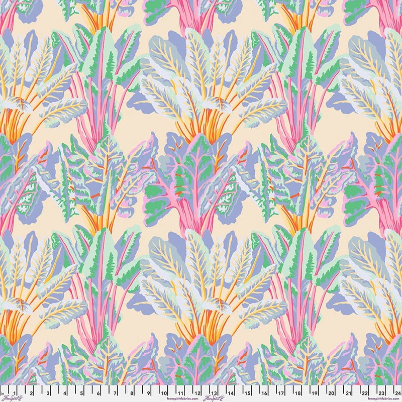 KAFFE FASSETT CHARD IN PASTEL GP128 COTTON FABRIC FROM THE ARCHIVES HALF YARD Flowering Plants