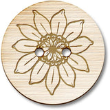 'Sunflower ' Wooden Buttons (BT038814) Sunflower