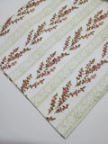 Floral Fabric French Bistro Michelle Blackhurst Green Stripe Cotton ONE YARD Flowering Plants