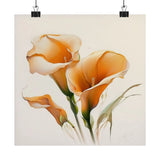 Orange Calla Lilies Flower Art Print, Flower Painting, Flower DŽcor 03 Lily