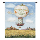 34x26 HOT AIR BALLOON Sunflowers Floral French Tapestry Wall Hanging Sunflower