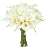24 Pcs White Artificial Flowers Fake White Calla Lily Silk Flower Real Touch ... Lily