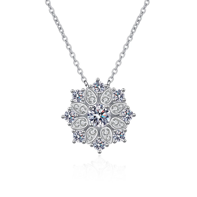 0.5ct D Color Moissanite Sunflower Pendant 925 Sterling Silver Necklace Jewelry Sunflower