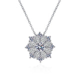 0.5ct D Color Moissanite Sunflower Pendant 925 Sterling Silver Necklace Jewelry Sunflower