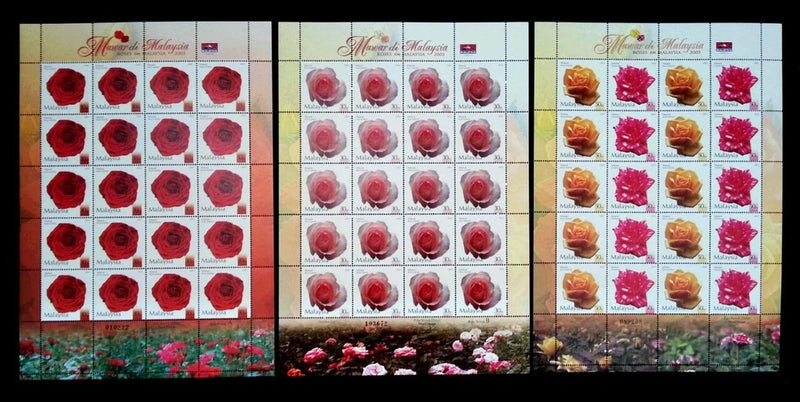 *FREE SHIP Malaysia Roses 2003 Plant Flower Valentine Flora Love (sheetlet) MNH Flowering Plants