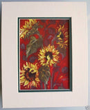 Sunflowers I by Shari White Floral Flowers Matted Print Sunflower