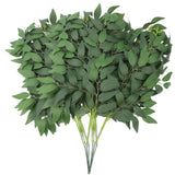 20Pcs Italian Ruscus Greenery, 23" Artificial Greenery Stems Silk Green Leave... Green Plant
